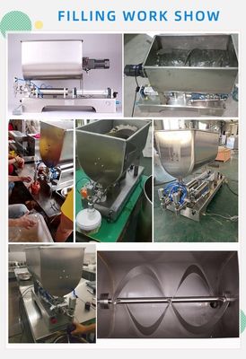 200 BPH semi-automatische pneumatische vloeistofvulmachine met verwarming en mixer