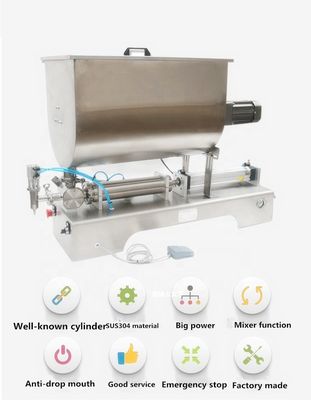 200 BPH semi-automatische pneumatische vloeistofvulmachine met verwarming en mixer